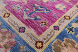 Pink Turkish Oushak Hand Knotted Wool Rug - 5' 2" X 8' 1" - Golden Nile