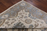 Ivory Turkish Oushak Hand Knotted Wool Area Rug - 8' 0" X 10' 0" - Golden Nile