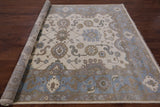 Ivory Turkish Oushak Hand Knotted Wool Area Rug - 8' 0" X 10' 0" - Golden Nile