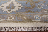 Ivory Turkish Oushak Hand Knotted Wool Area Rug - 8' 0" X 10' 0" - Golden Nile