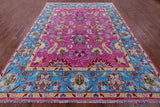 Pink Persian Tabriz Hand Knotted Wool Rug - 8' 1" X 10' 4" - Golden Nile