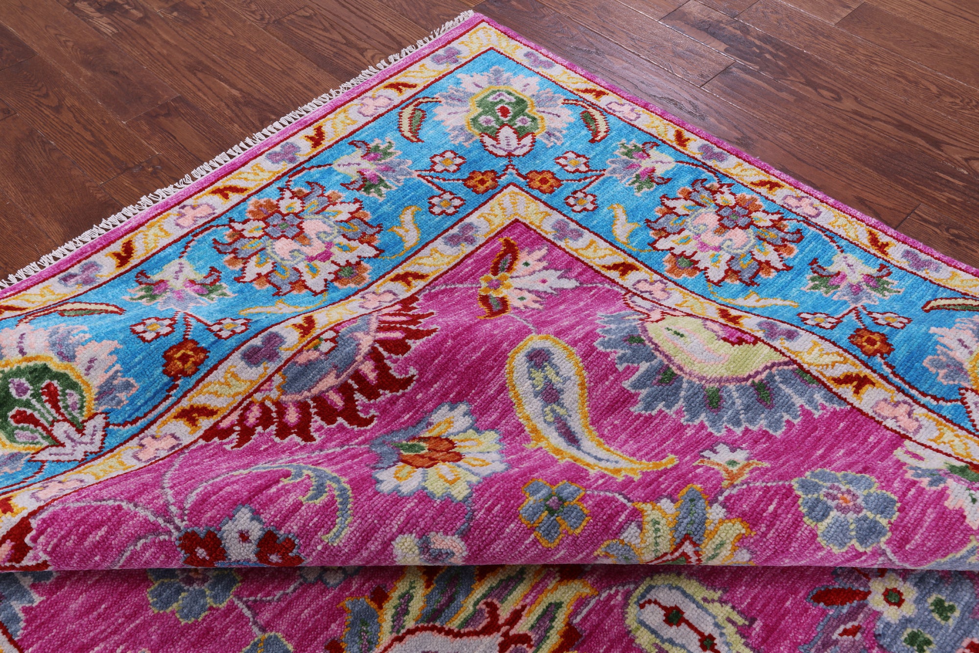 Pink Persian Tabriz Hand Knotted Wool Rug - 8' 1" X 10' 4" - Golden Nile