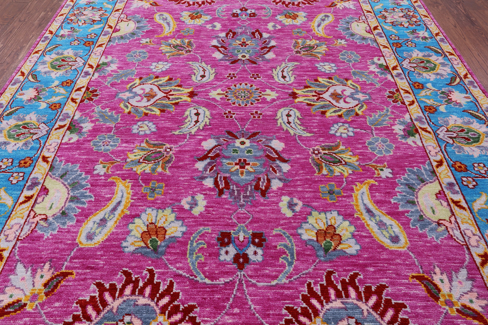 Pink Persian Tabriz Hand Knotted Wool Rug - 8' 1" X 10' 4" - Golden Nile