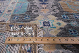 Grey Turkish Oushak Hand Knotted Wool Rug - 8' 2" X 9' 10" - Golden Nile