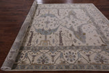 Ivory Turkish Oushak Hand Knotted Wool Area Rug - 8' 11" X 11' 10" - Golden Nile