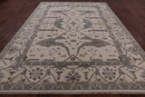Ivory Turkish Oushak Hand Knotted Wool Area Rug - 8' 11" X 11' 10" - Golden Nile