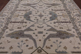 Ivory Turkish Oushak Hand Knotted Wool Area Rug - 8' 11" X 11' 10" - Golden Nile