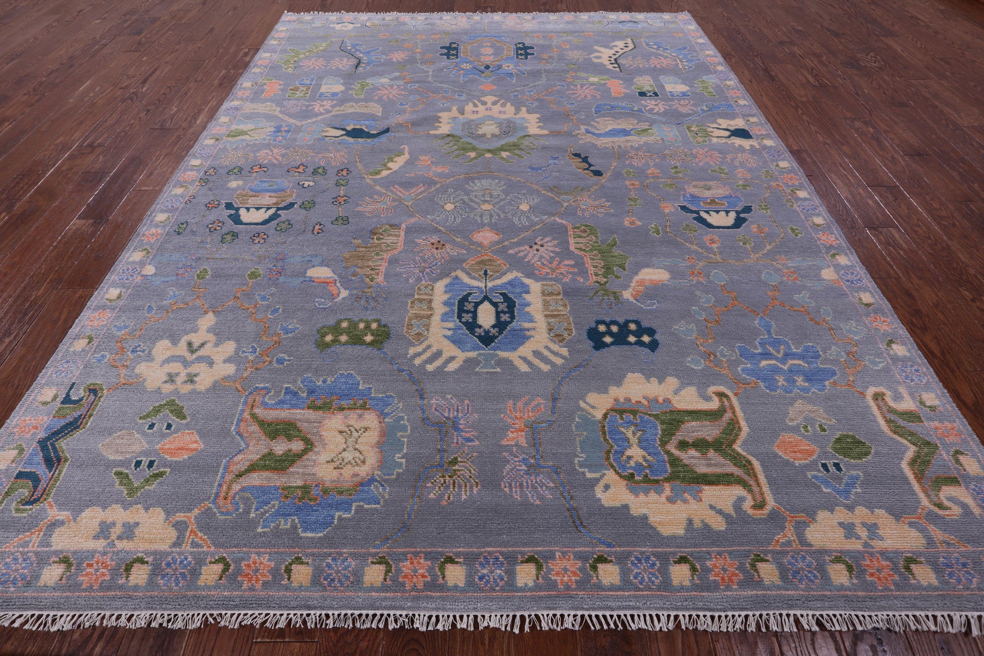 Grey Turkish Oushak Hand Knotted Wool Rug - 8' 1" X 10' 4" - Golden Nile