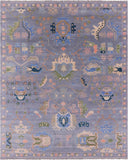 Grey Turkish Oushak Hand Knotted Wool Rug - 8' 1" X 10' 4" - Golden Nile