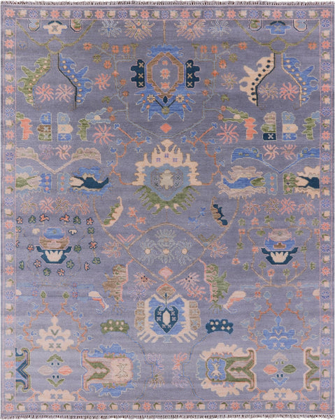 Grey Turkish Oushak Hand Knotted Wool Rug - 8' 1" X 10' 4" - Golden Nile