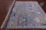 Grey Turkish Oushak Hand Knotted Wool Rug - 8' 1" X 10' 4" - Golden Nile