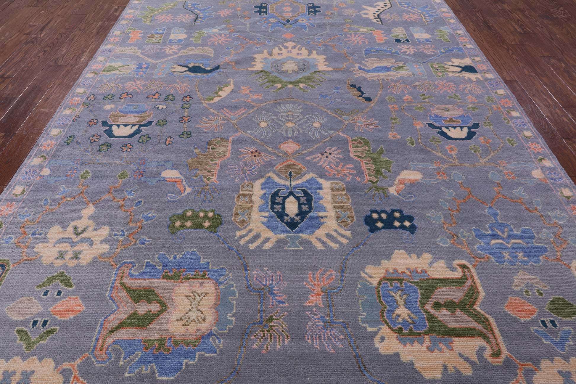 Grey Turkish Oushak Hand Knotted Wool Rug - 8' 1" X 10' 4" - Golden Nile