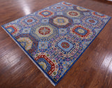 Geometric Persian Mamluk Handmade Wool Rug - 8' 2" X 10' 5" - Golden Nile