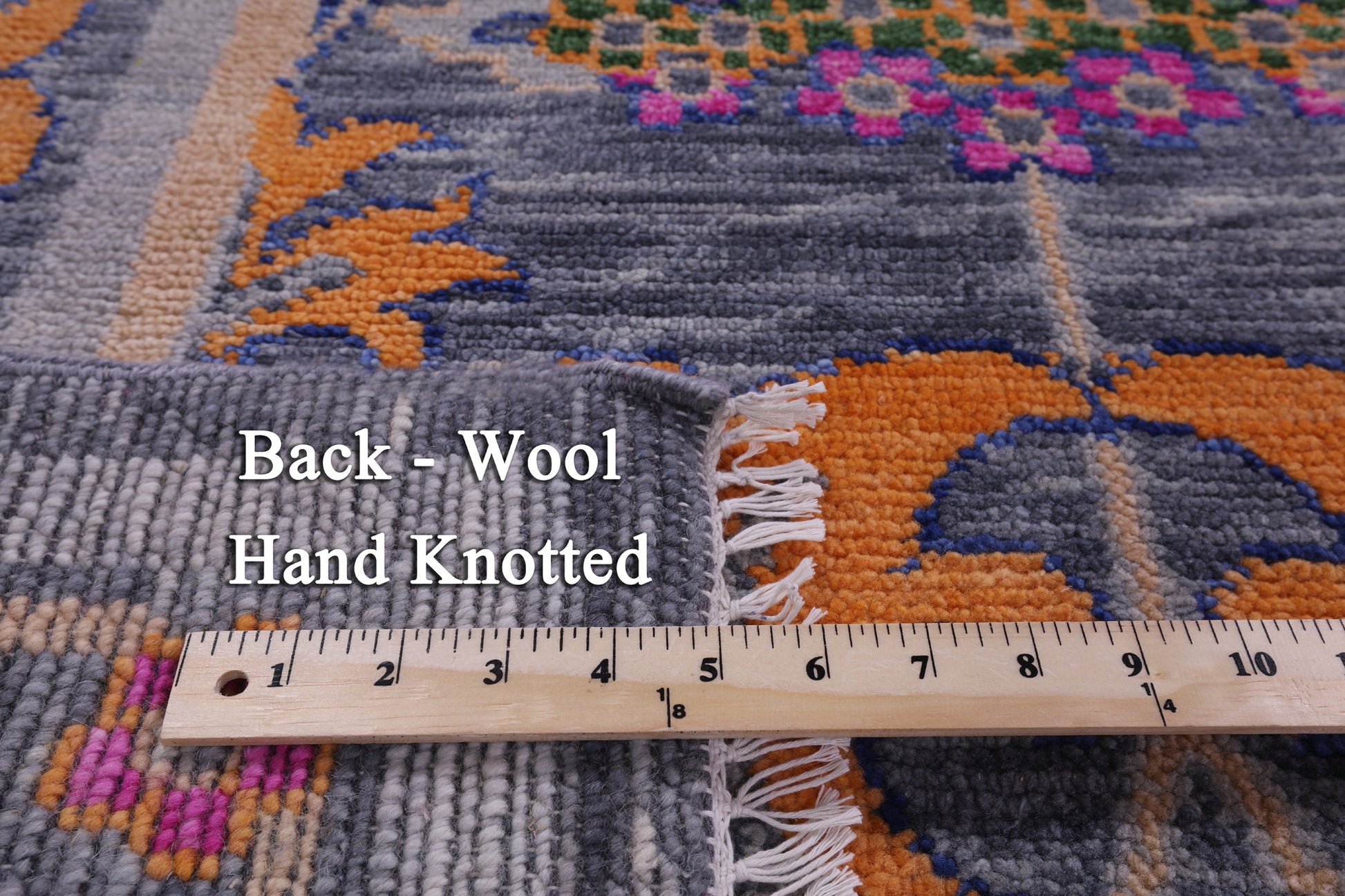 Grey William Morris Hand Knotted Wool Rug - 8' 0" X 10' 3" - Golden Nile