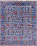 Blue Persian Ziegler Hand Knotted Wool Rug - 8' 5" X 10' 2" - Golden Nile