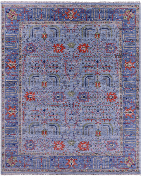 Blue Persian Ziegler Hand Knotted Wool Rug - 8' 5" X 10' 2" - Golden Nile