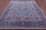 Blue Persian Ziegler Hand Knotted Wool Rug - 8' 5" X 10' 2" - Golden Nile