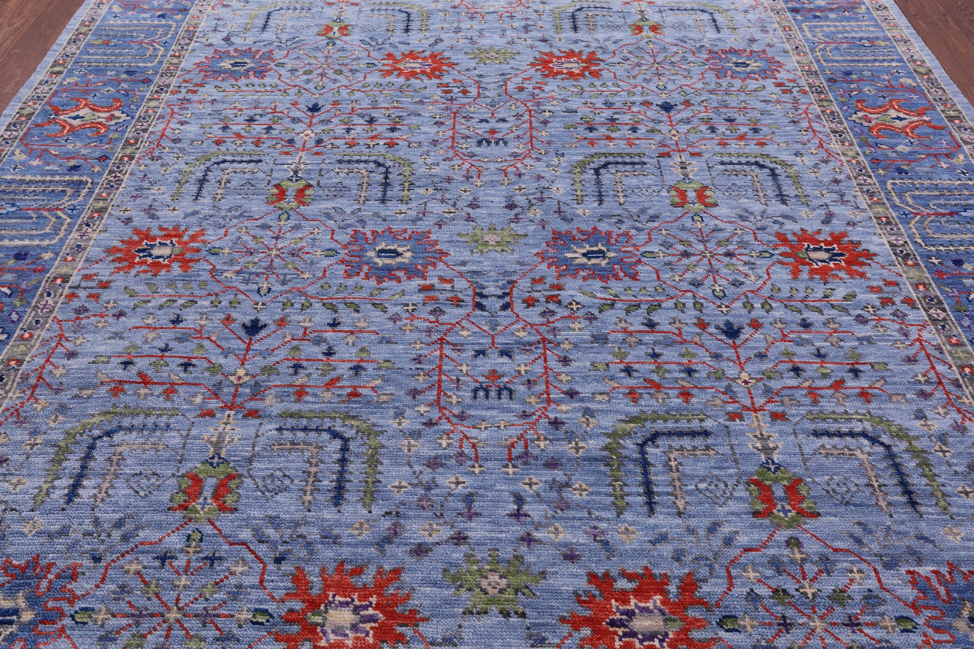 Blue Persian Ziegler Hand Knotted Wool Rug - 8' 5" X 10' 2" - Golden Nile
