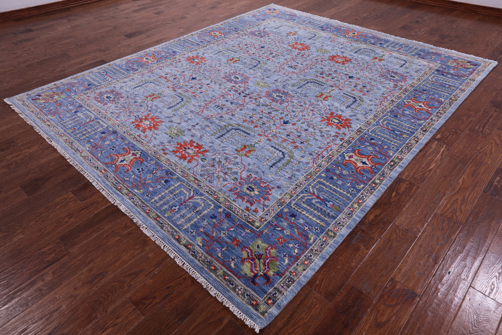 Blue Persian Ziegler Hand Knotted Wool Rug - 8' 5" X 10' 2" - Golden Nile