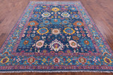 Blue Turkish Oushak Hand Knotted Wool Rug - 8' 0" X 10' 7" - Golden Nile