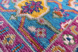 Blue Turkish Oushak Hand Knotted Wool Rug - 8' 0" X 10' 7" - Golden Nile