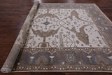 Ivory Turkish Oushak Hand Knotted Wool Area Rug - 9' 1" X 11' 11" - Golden Nile