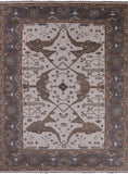 Ivory Turkish Oushak Hand Knotted Wool Area Rug - 9' 1" X 11' 11" - Golden Nile