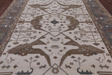 Ivory Turkish Oushak Hand Knotted Wool Area Rug - 9' 1" X 11' 11" - Golden Nile