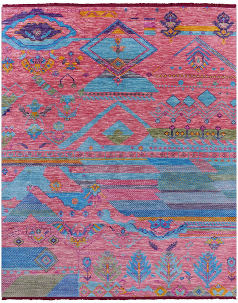 Tribal Persian Gabbeh Handmade Wool Rug - 8' 1" X 10' 0" - Golden Nile