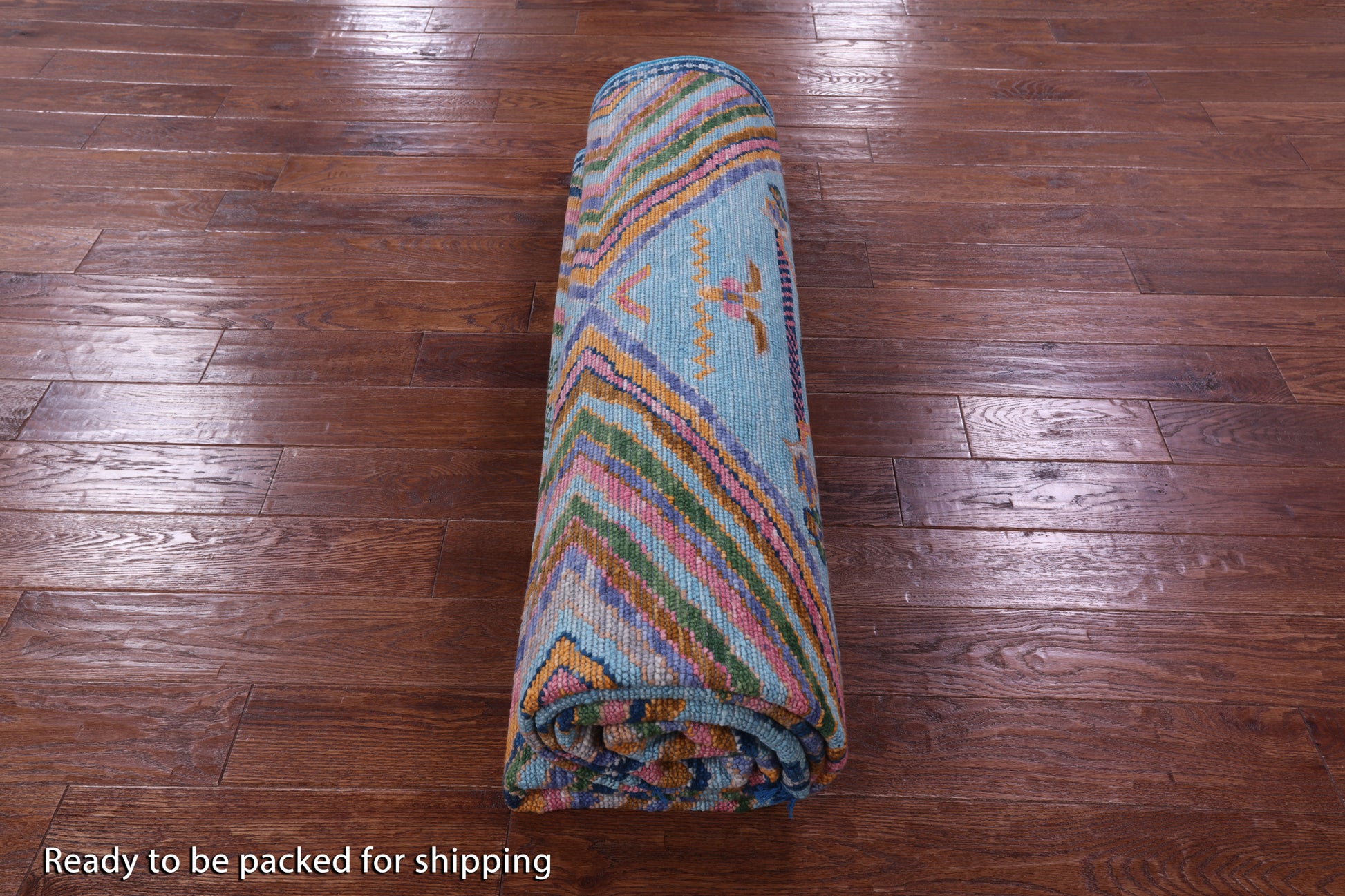 Blue Tribal Moroccan Handmade Wool Rug - 8' 1" X 10' 0" - Golden Nile