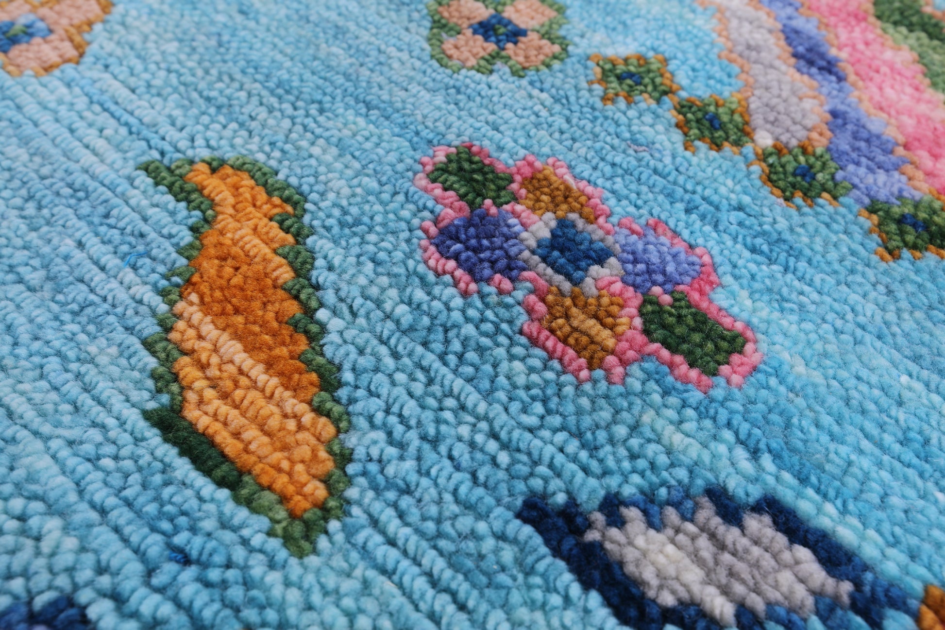 Blue Tribal Moroccan Handmade Wool Rug - 8' 1" X 10' 0" - Golden Nile