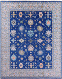 Blue Turkish Oushak Hand Knotted Wool Rug - 12' 0" X 15' 2" - Golden Nile
