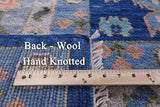Blue Turkish Oushak Hand Knotted Wool Rug - 12' 0" X 15' 2" - Golden Nile