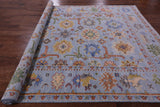 Blue Turkish Oushak Hand Knotted Wool Rug - 9' 0" X 12' 3" - Golden Nile