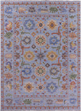 Blue Turkish Oushak Hand Knotted Wool Rug - 9' 0" X 12' 3" - Golden Nile