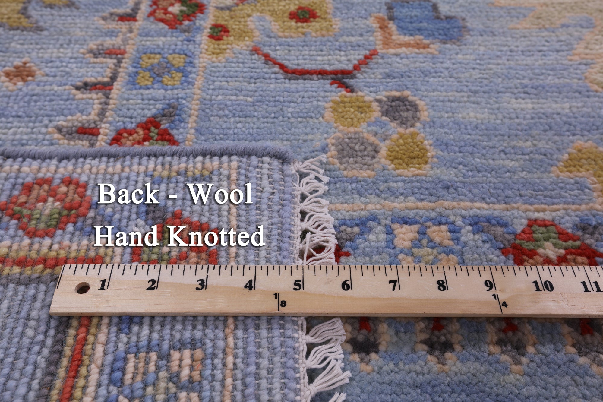 Blue Turkish Oushak Hand Knotted Wool Rug - 9' 0" X 12' 3" - Golden Nile