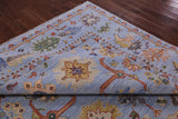 Blue Turkish Oushak Hand Knotted Wool Rug - 9' 0" X 12' 3" - Golden Nile