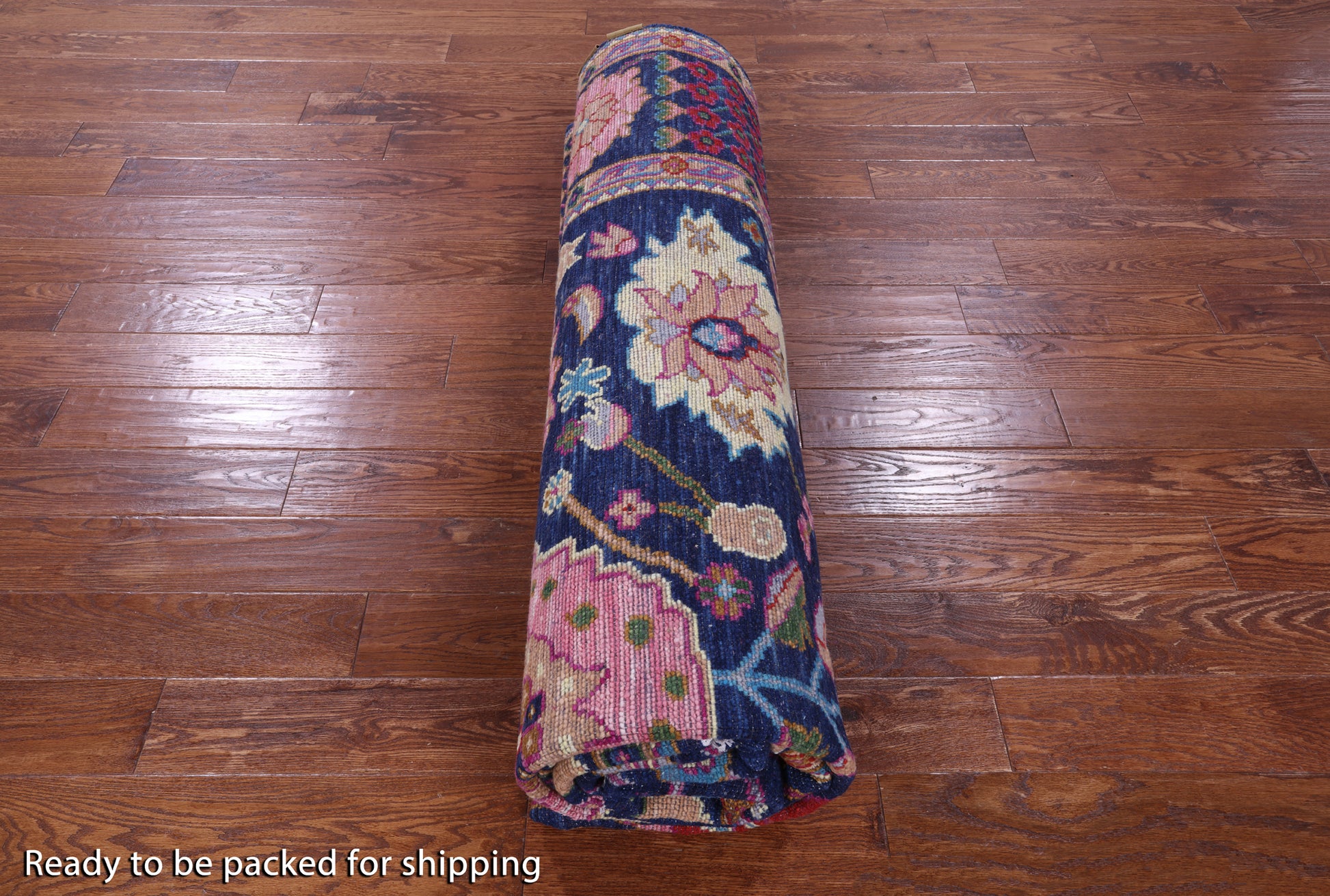 Blue Turkish Oushak Hand Knotted Wool Rug - 9' 2" X 11' 10" - Golden Nile
