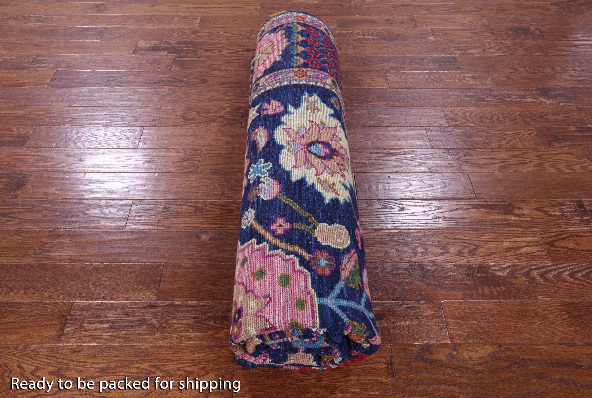 Blue Turkish Oushak Hand Knotted Wool Rug - 9' 2" X 11' 10" - Golden Nile