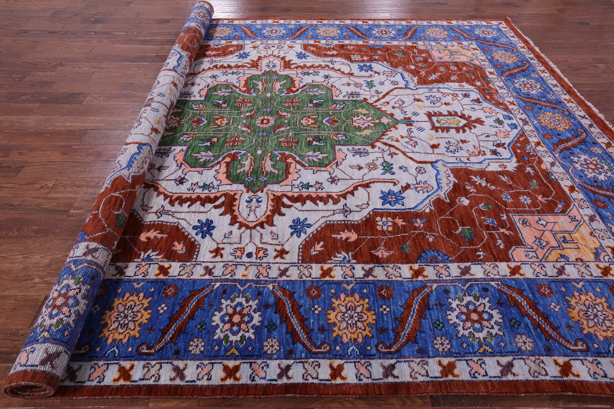 Persian Fine Serapi Hand Knotted Wool Rug - 9' 6" X 12' 4" - Golden Nile