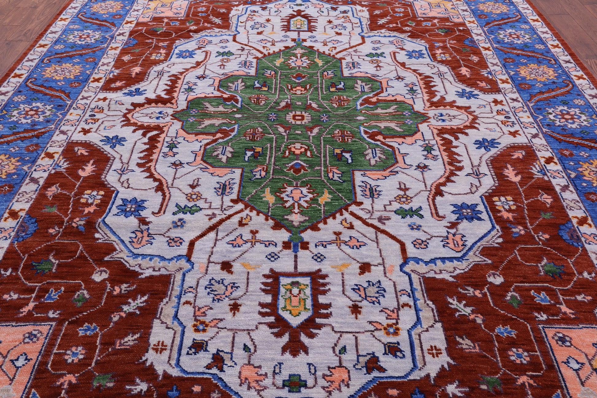 Persian Fine Serapi Hand Knotted Wool Rug - 9' 6" X 12' 4" - Golden Nile