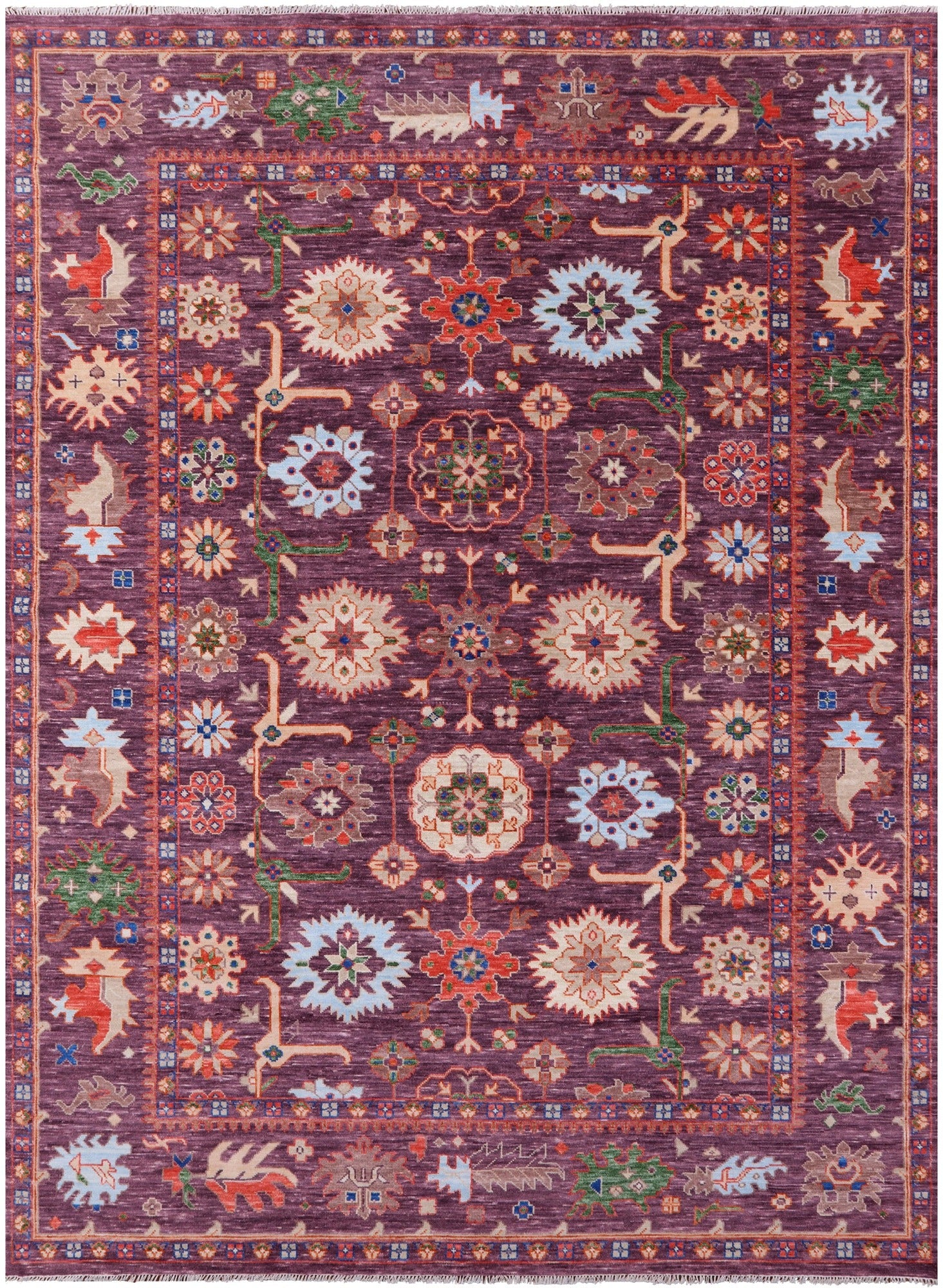 Turkish Oushak Hand Knotted Wool Rug - 10' 5" X 14' 3" - Golden Nile