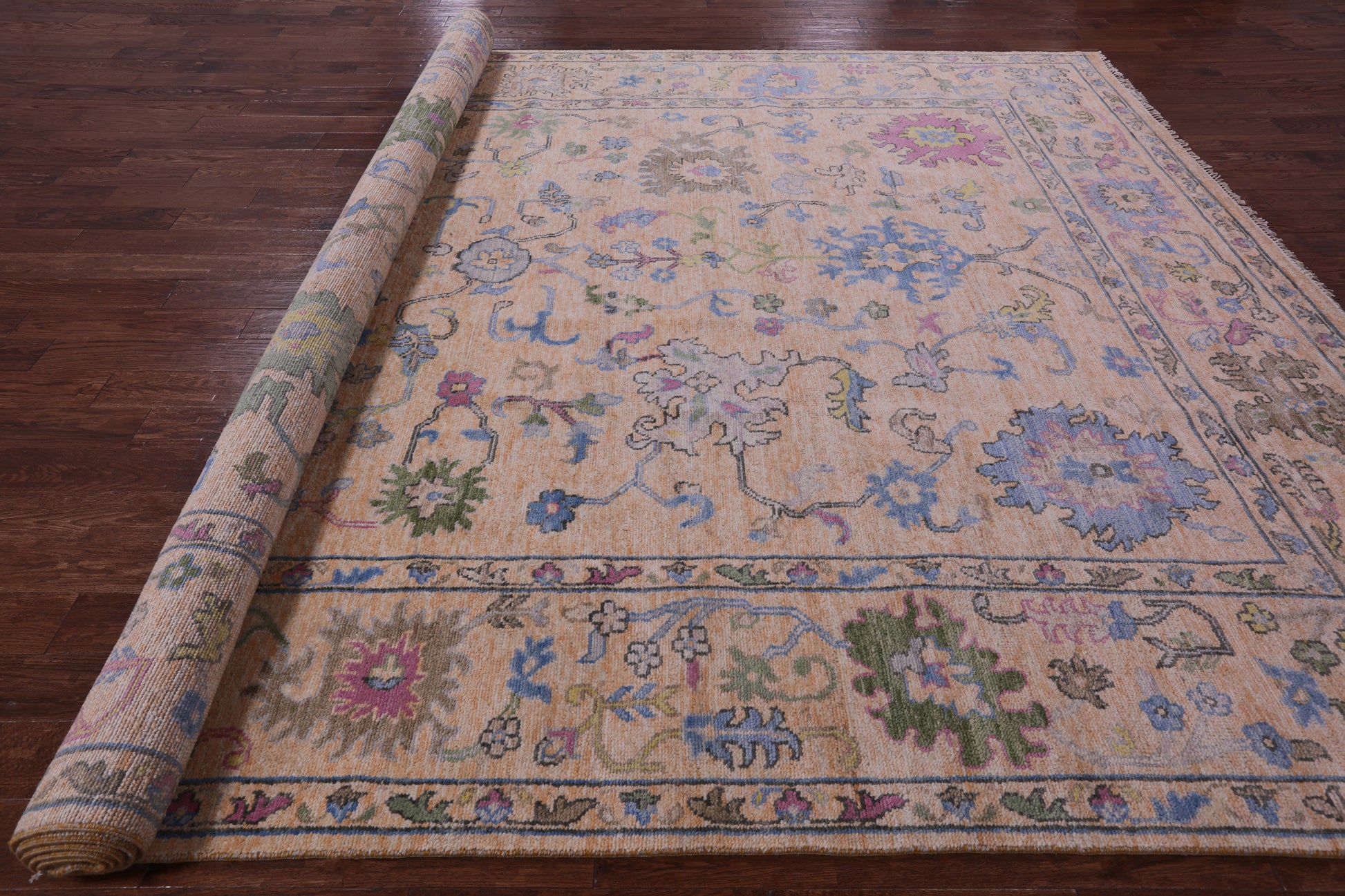Turkish Oushak Hand Knotted Wool Rug - 10' 3" X 14' 5" - Golden Nile