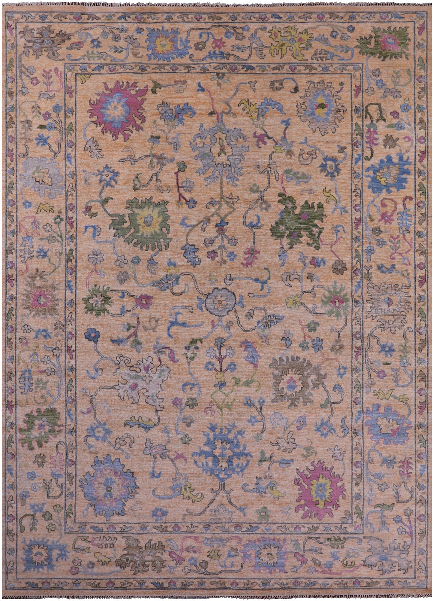 Turkish Oushak Hand Knotted Wool Rug - 10' 3" X 14' 5" - Golden Nile