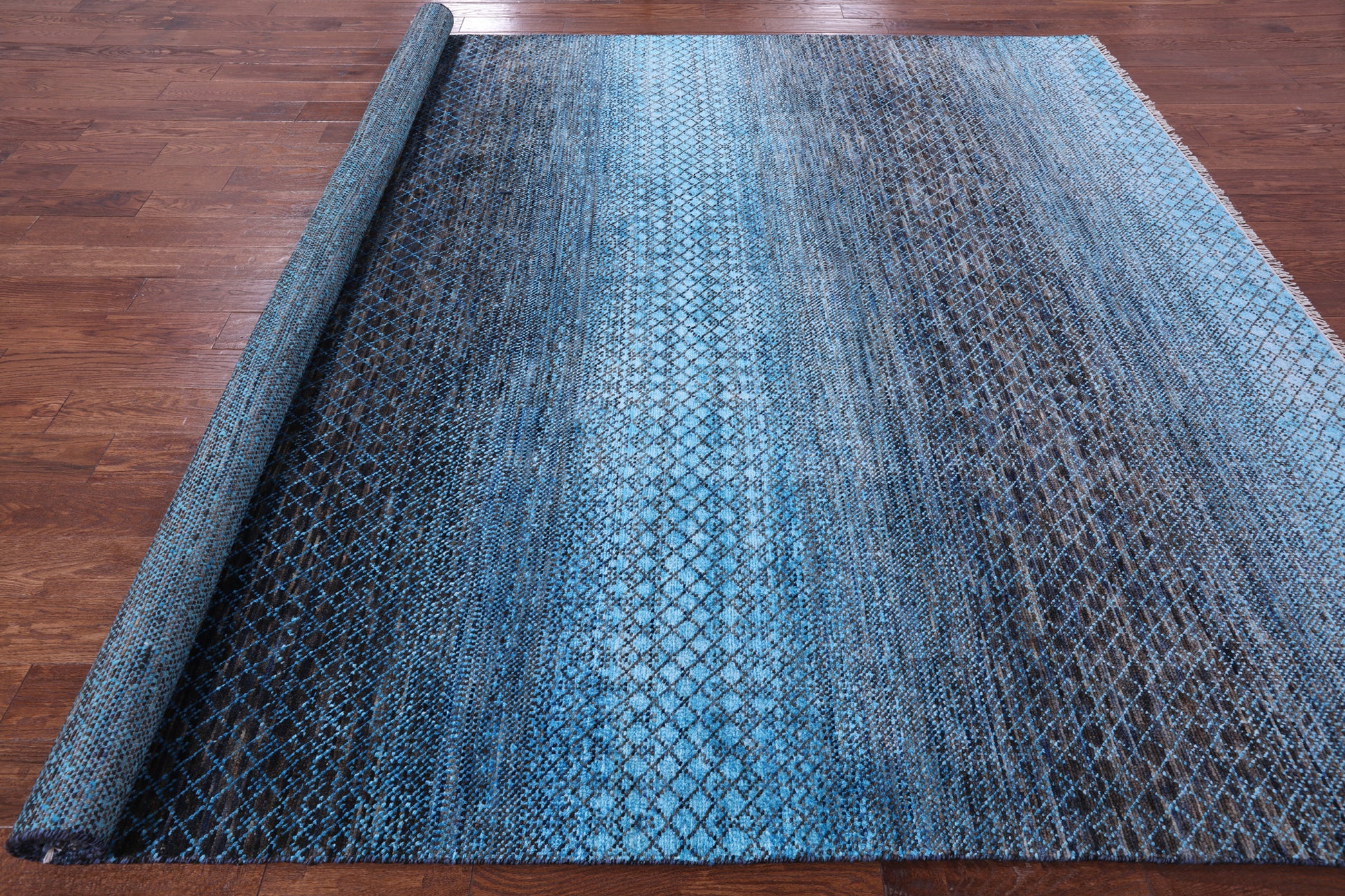 Savannah Grass Hand Knotted Wool & Silk Rug - 8' 10" X 11' 10" - Golden Nile