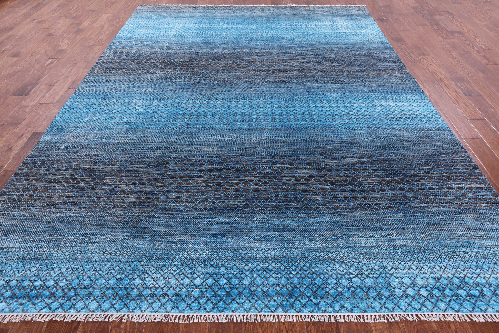 Savannah Grass Hand Knotted Wool & Silk Rug - 8' 10" X 11' 10" - Golden Nile