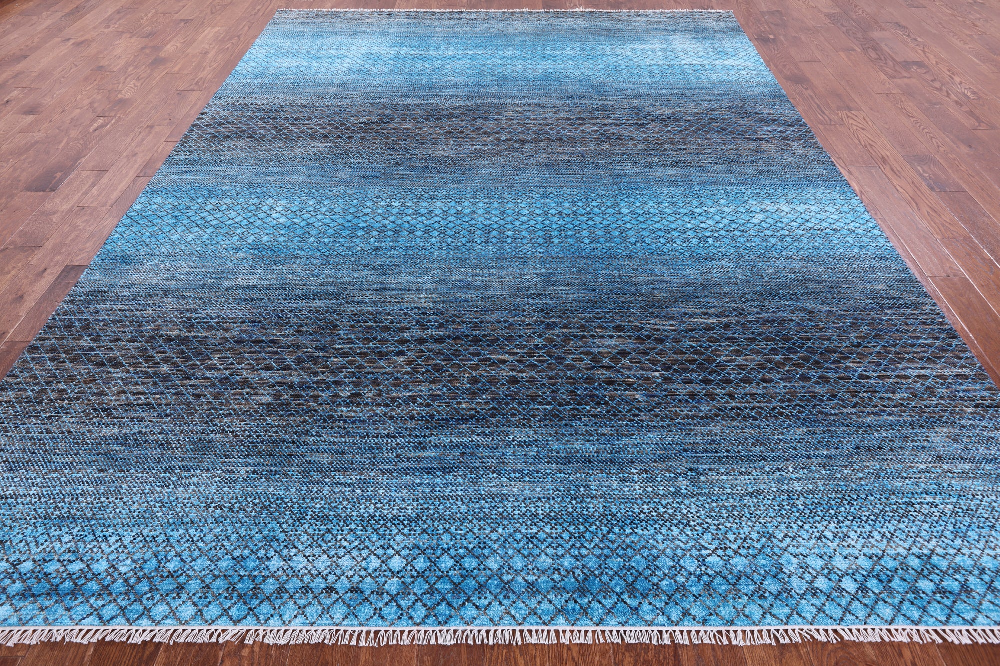 Savannah Grass Hand Knotted Wool & Silk Rug - 8' 10" X 11' 10" - Golden Nile