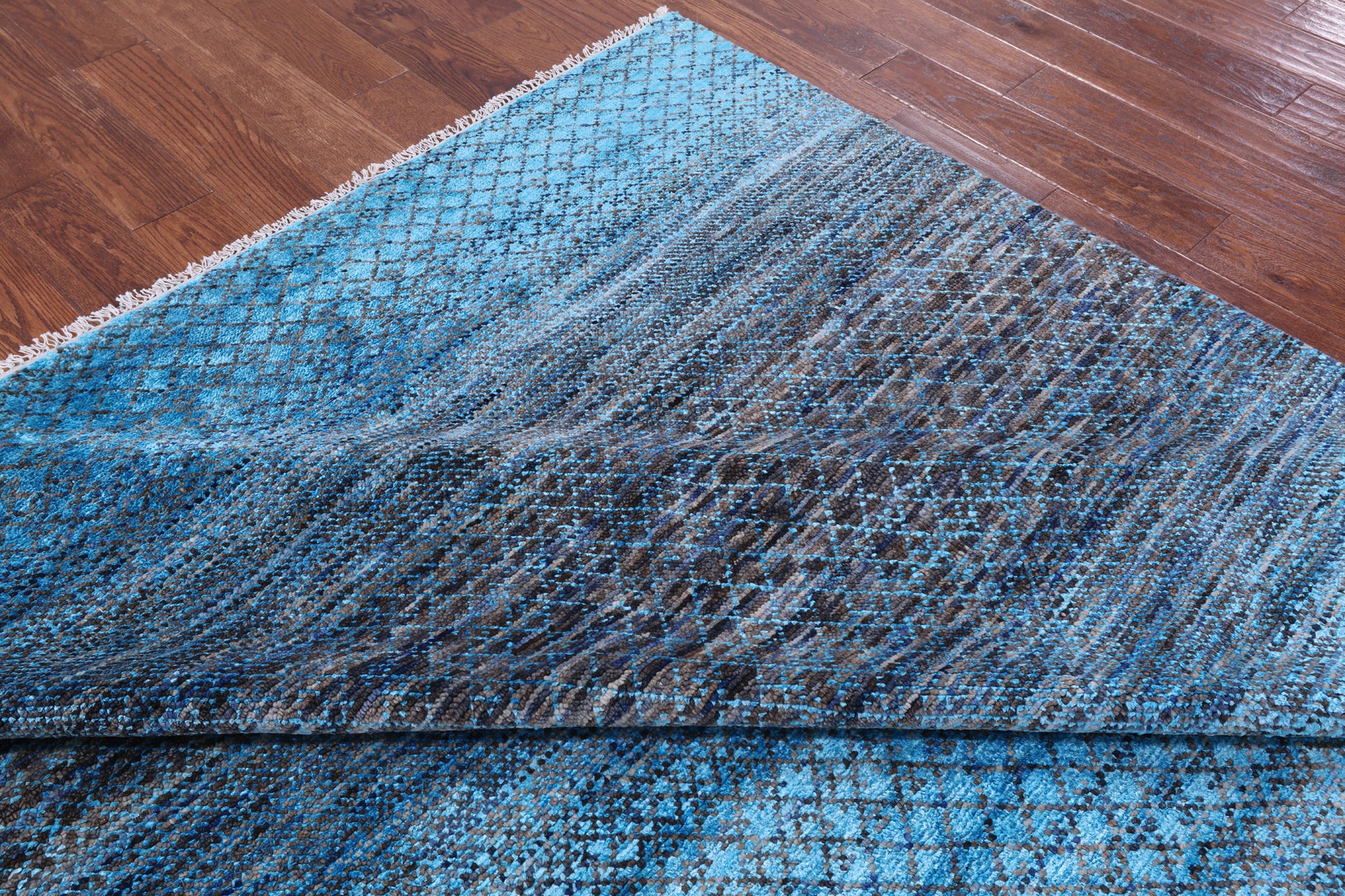Savannah Grass Hand Knotted Wool & Silk Rug - 8' 1" X 10' 6" - Golden Nile