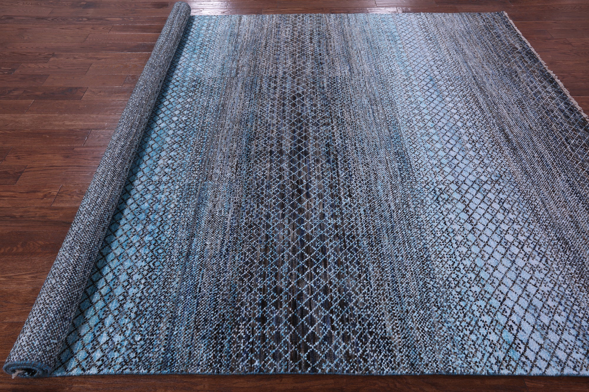Savannah Grass Hand Knotted Wool & Silk Rug - 8' 1" X 9' 11" - Golden Nile