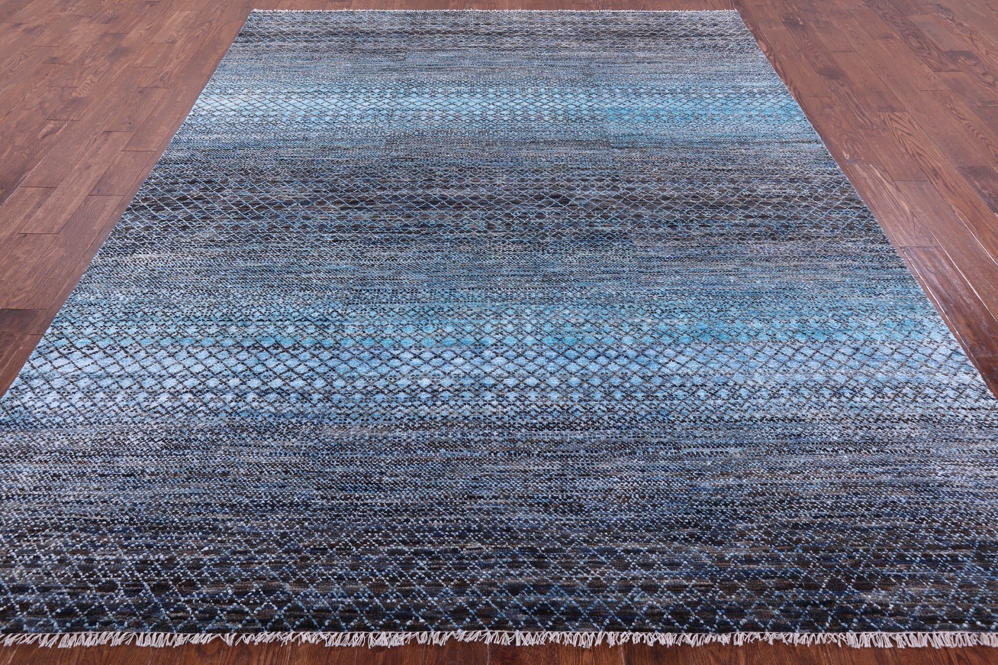 Savannah Grass Hand Knotted Wool & Silk Rug - 8' 1" X 9' 11" - Golden Nile